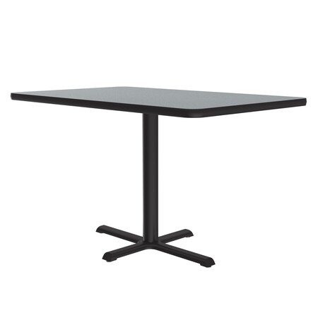 Correll Rectangle Cafe Bistro and Breakroom Pedestal Table, High Pressure Laminate Top, Gray Granite BCT3042-15